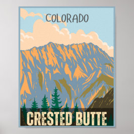 Póster Montañas rocosas Crested Butte regalos de color