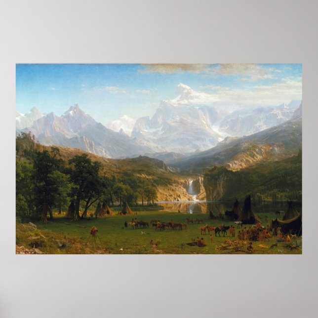 Póster Montañas rocosas de Bierstadt desembarcan en pintu (Frente)