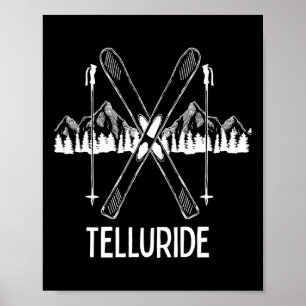Póster Montañas Rocosas de Telluride Colorado Co Esquí Sn
