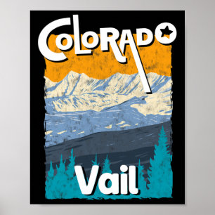 Póster Montañas rocosas del estado de la montaña de Vail