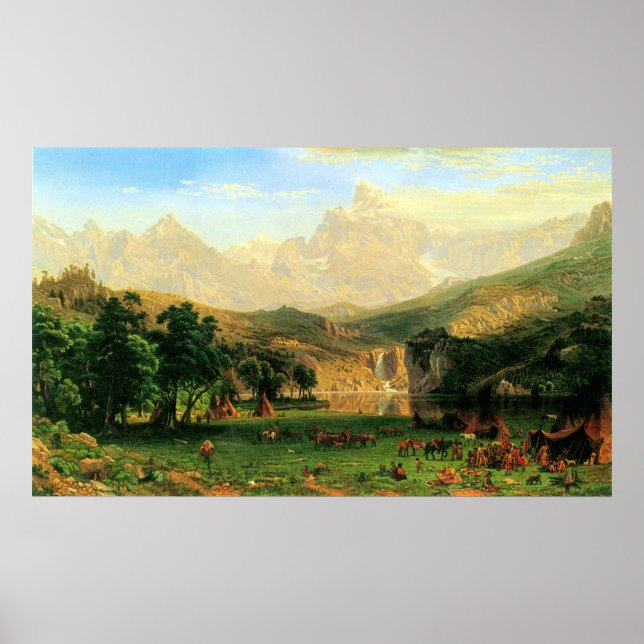 Póster Montañas rocosas en el pico de Lander de Bierstadt (Frente)