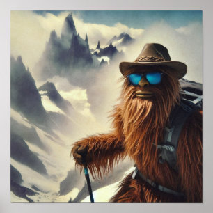 Póster Montañas Sasquatch Senderismo
