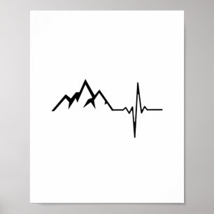 Póster Montañas Senderismo Heartbeat