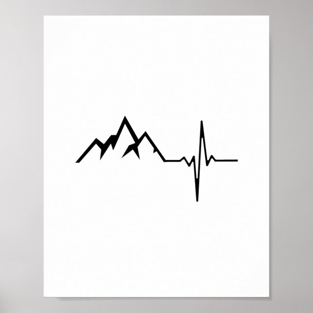 Póster Montañas Senderismo Heartbeat (Frente)