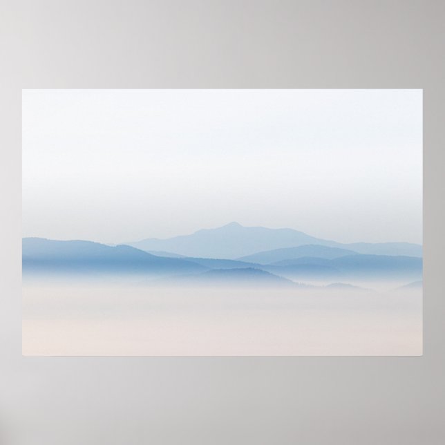 Póster Montañas sobre nubes (Frente)