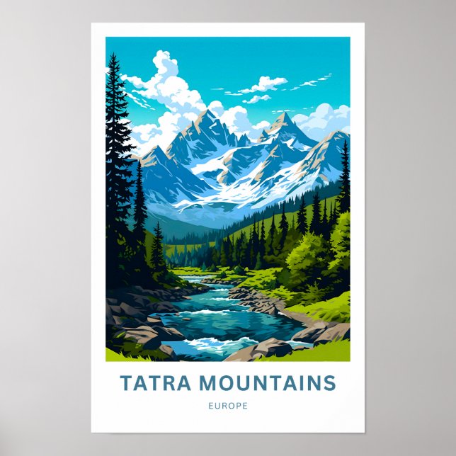 Póster Montañas Tatra Europa Viaje Imprimir (Frente)