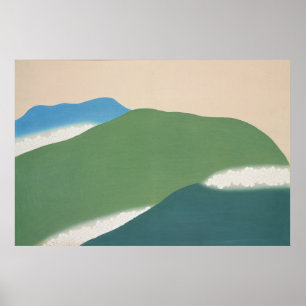 Póster Montañas verdes de Momoyogusa (1909) por Kamisaka