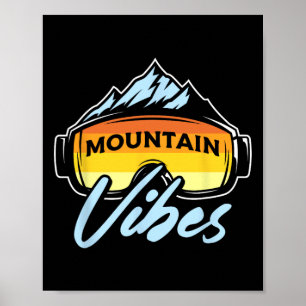Póster Montañas Vibes Deportes De Invierno Esquí Snowboar