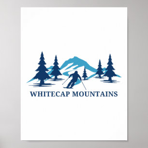 Póster Montañas Whitecap Wisconsin Resort de Esquí Esquí