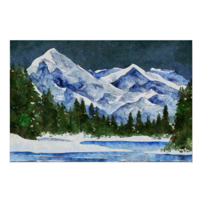 Póster Montañas y corrientes (Anverso)