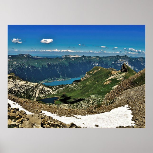 Póster Montañas y Lago de Suiza (Frente)