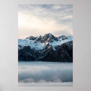 Póster Montañas y niebla
