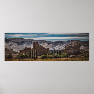Póster Montañas y paisaje de estepa, patagonia