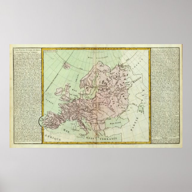 Póster Montañas y ríos de Europa (Frente)