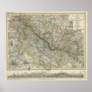 Póster Montañas y ríos de la Alemania de Hildburghausen