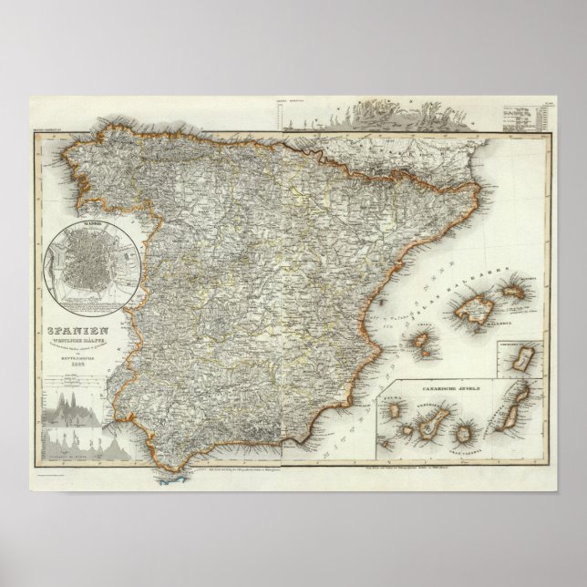 Póster Montañas y ríos de Madrid, España (Frente)