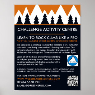 Póster Montañismo, Senderismo y escalada, aventura