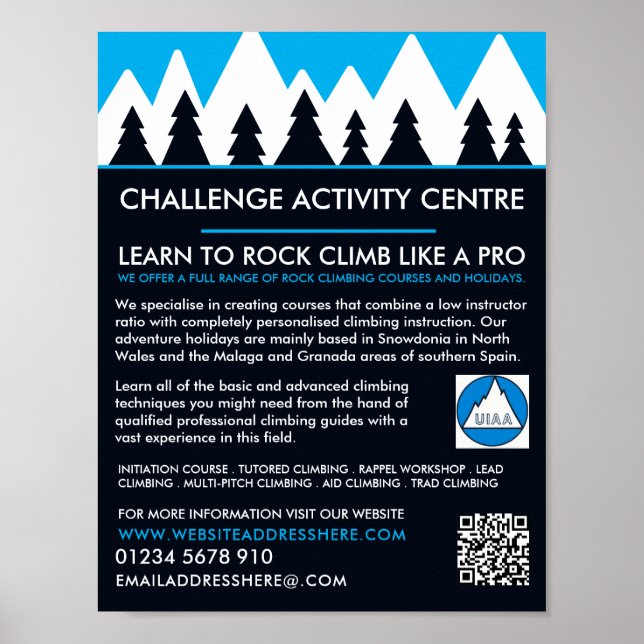 Póster Montañismo, Senderismo y escalada, aventura (Frente)