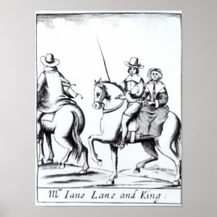 Póster Montar a caballo de señora Jane Lane con rey