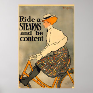 Póster Montar una bicicleta Stearns vintage