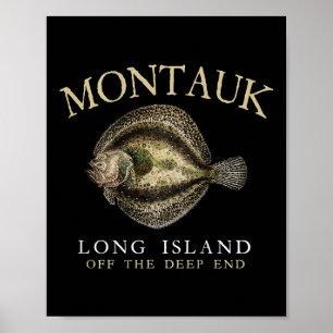 Póster Montauk Fuera Del Extremo Profundo Flounder Flound