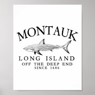 Póster Montauk Li Fuera De Lo Profundo Pesca De Tiburones