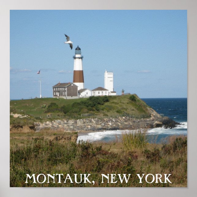 Póster Montauk Lighthouse Seagull Love Poster (Frente)