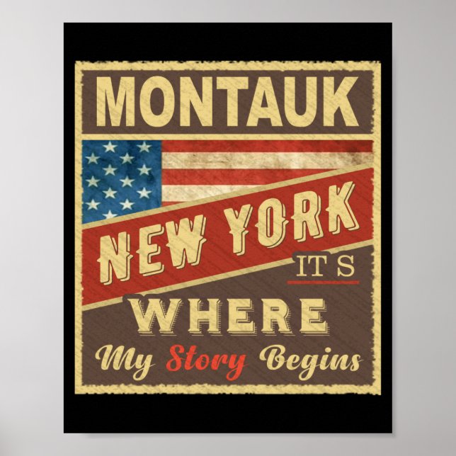 Póster Montauk Ny Its Where My Story Begins _1  (Frente)