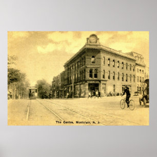 Póster Montclair, grúa Building, de NJ vintage 1915