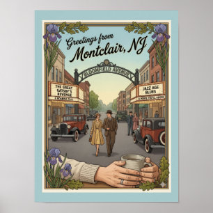 Póster Montclair NJ Avenida Bloomfield Vintage