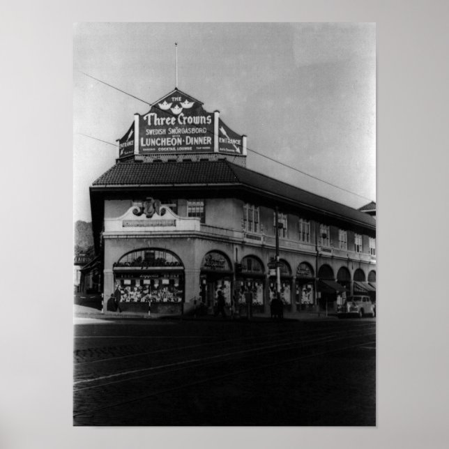 Póster Montclair NJ Three Crowns, Vintage, 1945 (Frente)