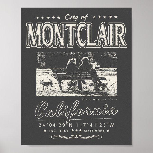 PÓSTER MONTCLAIR SAN BERNARDINO - VINTAJE DE CALIFORNIA (Frente)