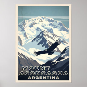 Póster Monte Aconcagua Argentina V02