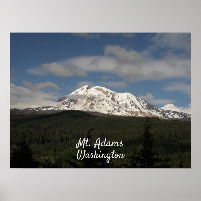Póster Monte Adams Washinton con foto de los Bosques y Ci (Frente)