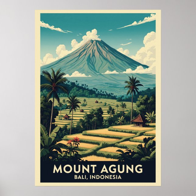Póster Monte Agung Bali Indonesia V02 (Frente)