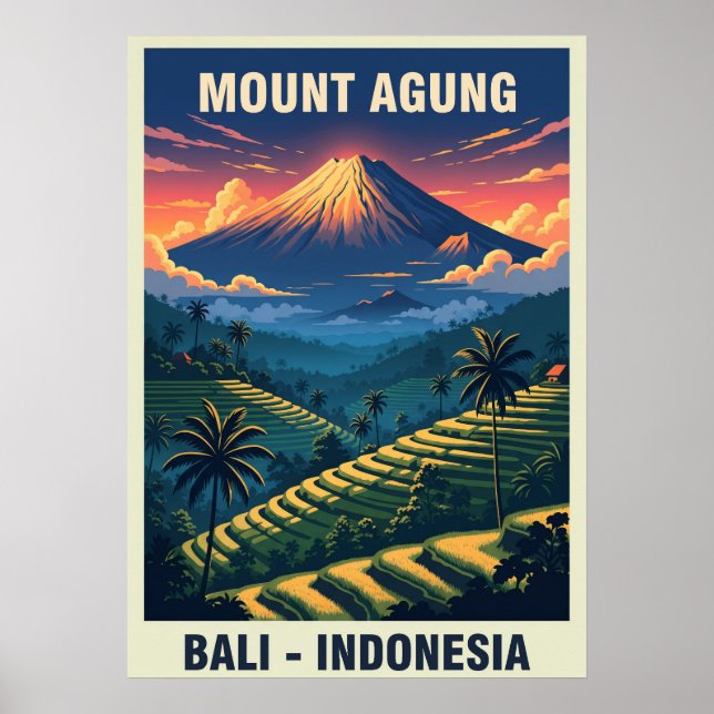 Póster Monte Agung Bali Indonesia V03 (Frente)
