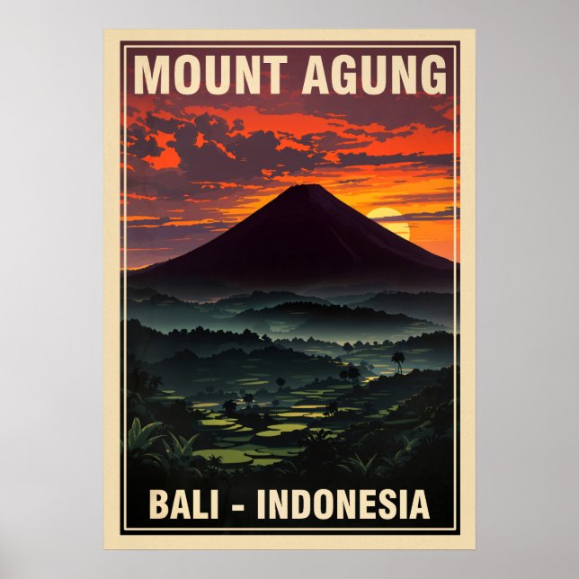 Póster Monte Agung Bali Indonesia V05 (Frente)