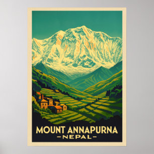 Póster Monte Annapurna Nepal V02