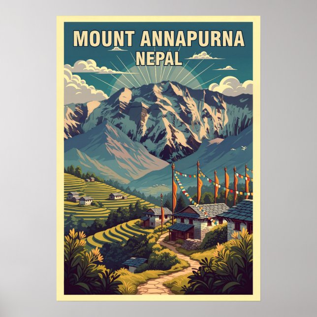 Póster Monte Annapurna Nepal V06 (Frente)