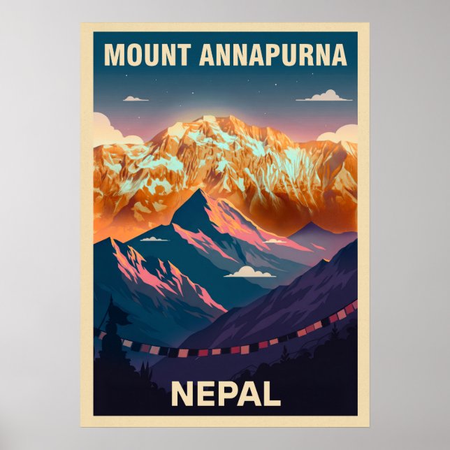 Póster Monte Annapurna Nepal V07 (Frente)