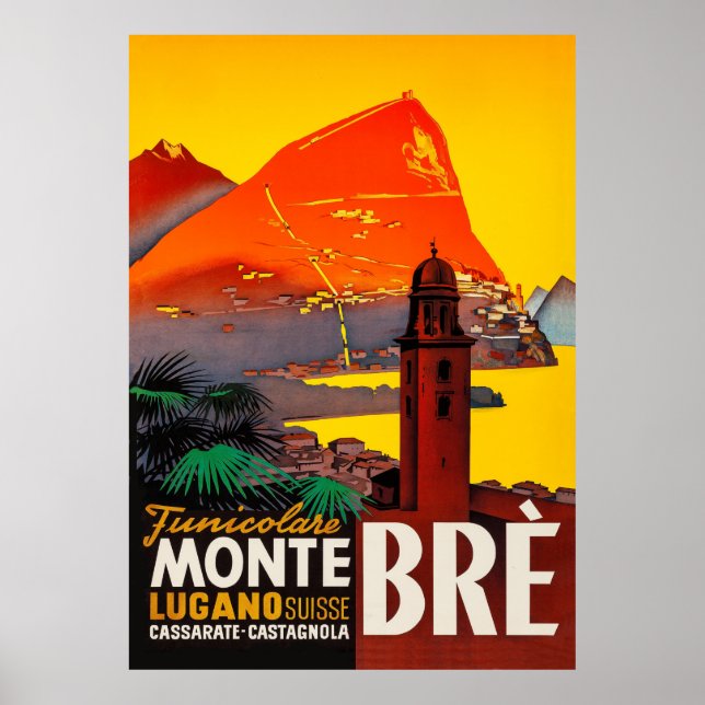 Póster Monte Brè, Lugano, Suiza (Frente)