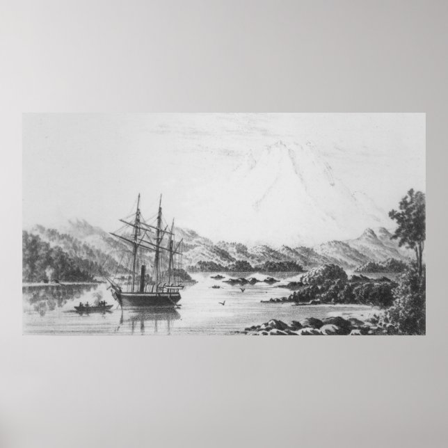 Póster Monte Burney desde las Islas Otter (Frente)