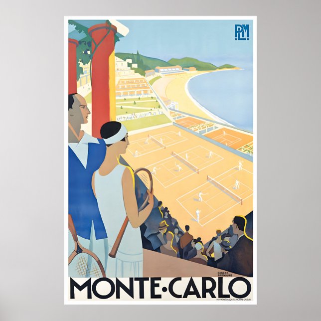 Póster Monte Carlo Art Roger Broders Travel Poster Monaco (Frente)
