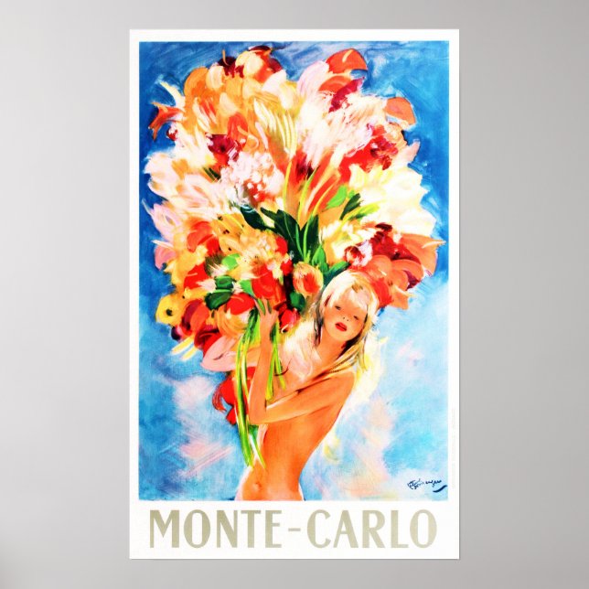 Póster MONTE CARLO Flower Girl Turismo Publicidad (Frente)