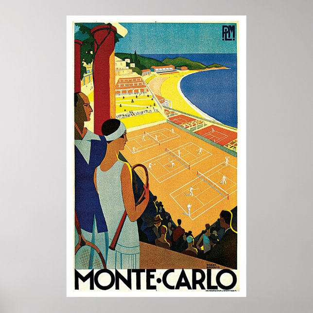 Póster Monte Carlo Monaco Vintage (Frente)
