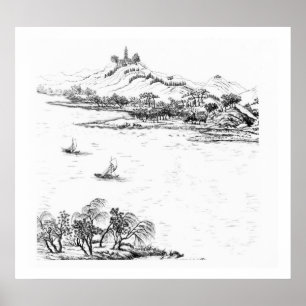 Póster Monte Chang y el lago Chou, de 'Jardins Anglo-Chi