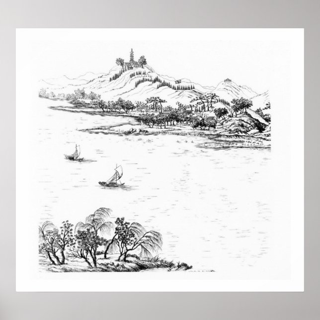 Póster Monte Chang y el lago Chou, de 'Jardins Anglo-Chi (Frente)