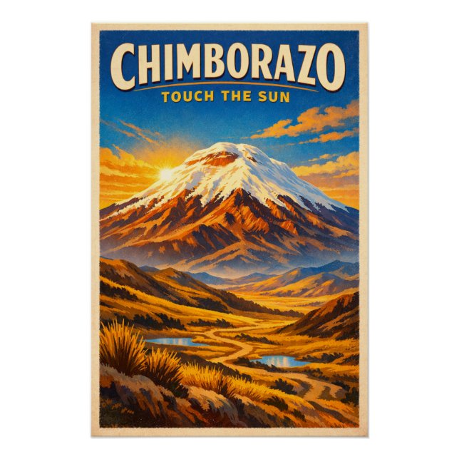 Póster Monte Chimborazo, Ecuador, en un clásico (Anverso)