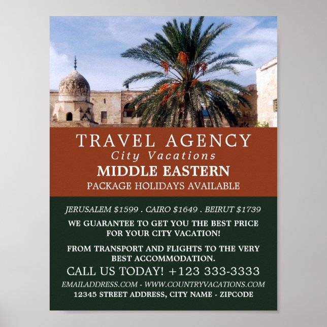 Póster Monte del Templo, Jerusalén, Publicidad de la Agen (Frente)