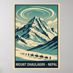 Póster Monte Dhaulagiri Nepal V04
